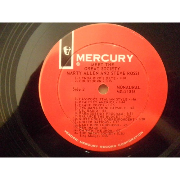 Marty Allen & Steve Rossi – Meet The Great Society, Mercury Record Release 1965 - Picture 4 of 5